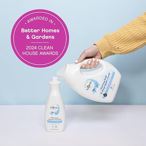 Miniatura 6 de AspenClean Jabón natural para platos y recambio sin perfume, 100% natural, orgánico, seguro para bebés, apto para mascotas, vegano, libre de