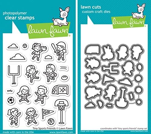 Lawn Fawn - Tiny Sports Friends - Stamps Set and Dies Set - 2 Item Bundle image 5