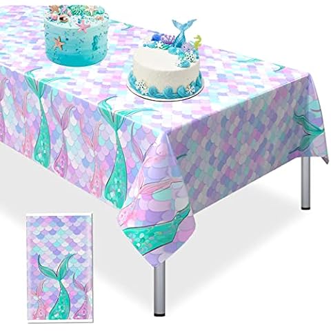 Meerjungfrau Tischdecke, Violett wasserdichte PVC Plastic Meerjungfrau Tischdecke Cover