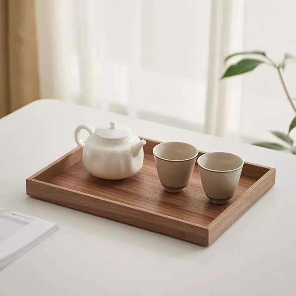 Bandeja de Madera Japonesa para Servir Pizza, té, Rectangular, para Uso doméstico, para Tartas, de Madera Maciza, para café, para Comer en el Regazo (A)