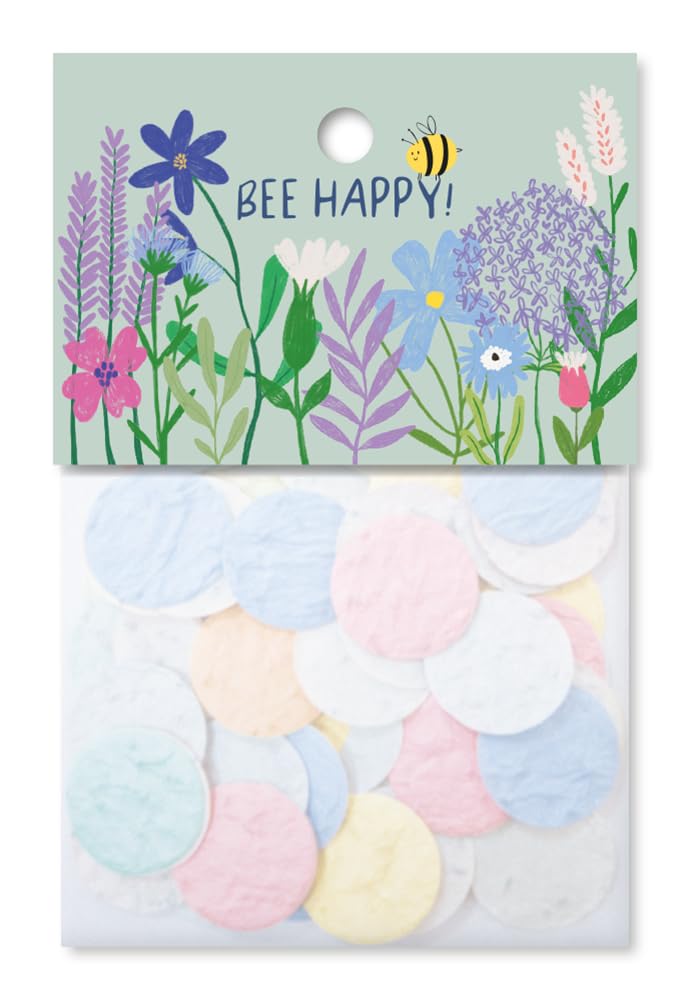 Graphics Workshop Flower Confetti Bee Happy, Blue