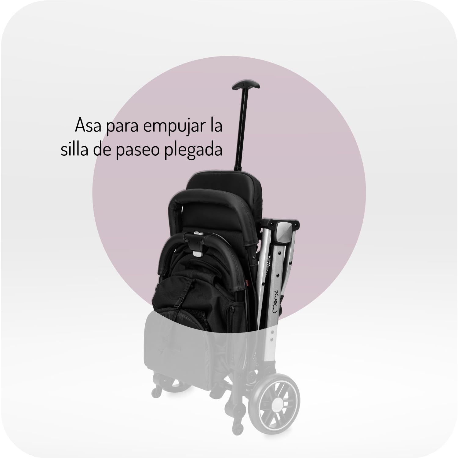MoMi ESTELLE a partir de los 6 meses (hasta 15 kg), silla de paseo plegable con arnés de 5 puntos, cesta de la compra, barra telescópica, se mantiene de pie plegada