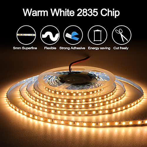 Tira de LED 12V 5mm 5m 600 LEDs Blanco Cálido 3000K miniatura 2