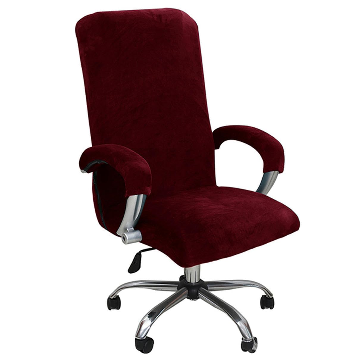Set di coprisedia in velluto elastico, ispessito, per poltrona da ufficio, Internet, Cafe, cinema, coprisedia girevole rimovibile grigio