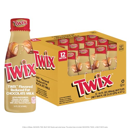 Twix™ Chocolate Milk - Packed with the flavors of crunchy cookie, delicious caramel and creamy chocolate. Pack of 12, 14 oz Bottles