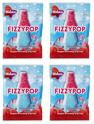 Malaco Fizzy Pop Sour Candy 4 packs of 80g miniatura 1