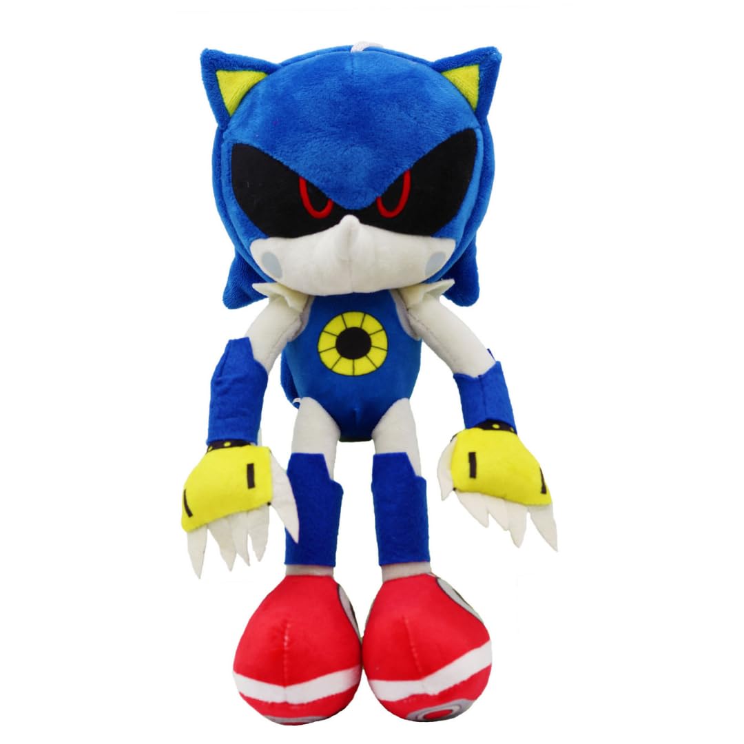 Metal Sonic Soft Toy 12 Inch, Metal Sonic Cuddly Toy, Gaming Character Plush Toy, Robot Stuffed Doll Collectable, Gift for Gamers
