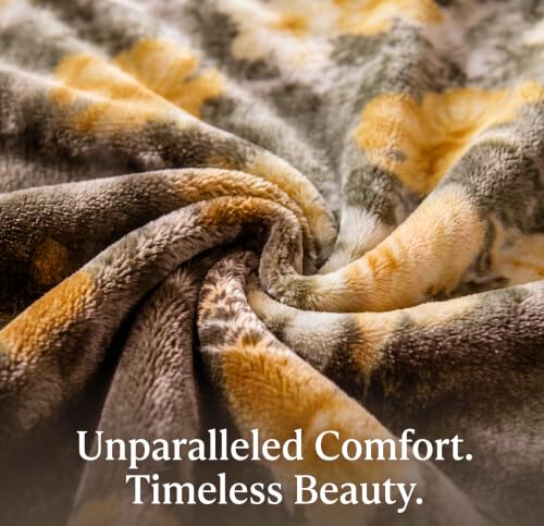 Image of VAS COLLECTIONS 280 GSM Micromink Blanket, 2.5 Kg Premium Soft Warm Cozy Blanket, Plush Floral Printed Blanket for Single Bed, Ultra Soft Comfortable Bedding, 60 x 88 Inches (152 x 220 cm) - Ash Brown