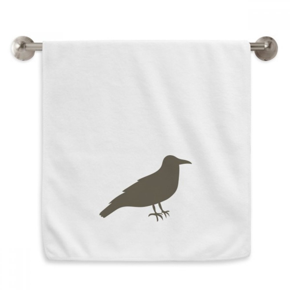 Serviette corbeau noir essuie-mains blanc débarbouillette douce 13x29