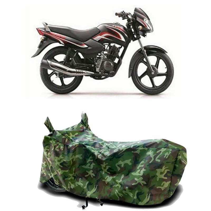 Image of DUFFEL-100% Heat Protection Two Wheeler Bike /Scooty Body Cover for TVS Sport BS6 Water Resistance /UV-Rays /Birds Dropping /Scratchproof /Dust Proof /Waterproof[Green Jungle Print]