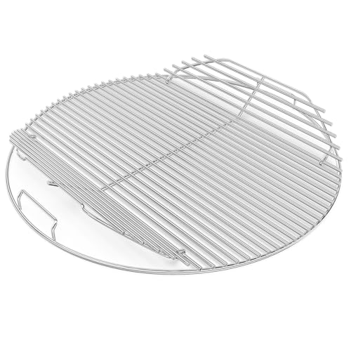 Denmay 7436 Barbecue Grille de Cuisson en Acier Nickelé Brillant pour Grils à Charbon Weber One-Touch 57 CM, Performer, Bar-B-Kettle et Master-Touch