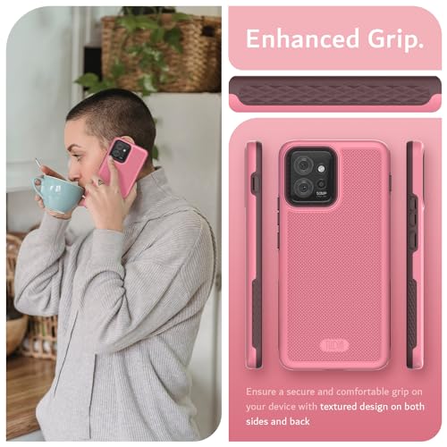Image of TUDIA DualShield Grip Designed for Motorola ThinkPhone Case (2023), [MergeGrip] Dual Layer Shockproof Slim Military Grade Non-Slip Tough Heavy Duty Protective Phone Case Cover - Smokey Pink