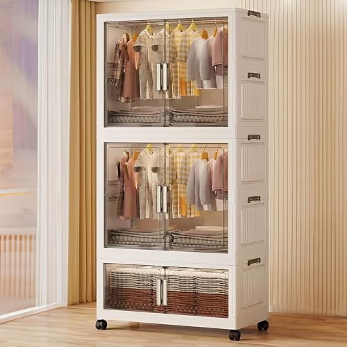 Image of StarAndDaisy Kids Wardrobe /Multifunctional Collapsible Plastic Wardrobe /Almirah for Kids- Storage Cabinet - Dustproof Organizer for Clothes, Toys