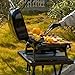 Royal Gourmet Tragbarer 2-Brenner Gasgrill inkl. Grilltisch, 5kW Tischgrill mit separatem Rollwagen, Portabler Tischgasgrill mit Klapptisch für Balkon,Terrasse, Camping Schwarz