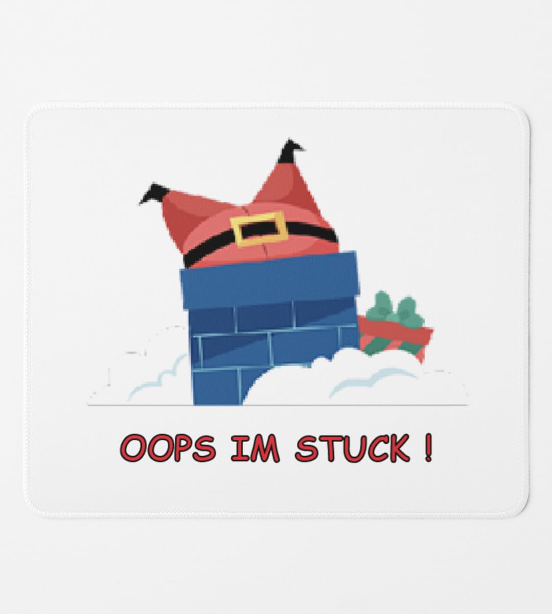 JD TRENDS Big Fat Santa Got Stuck: Christmas Mouse Pad - Large, High-Performance, Non-Slip Base - Vibrant Seasonal Design for a Productive and Joyful Desk.