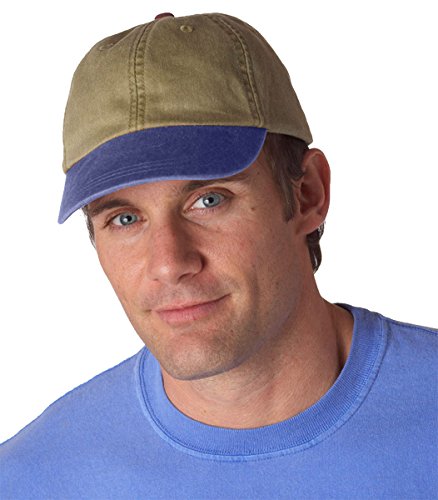 Adams Optimum Khaki Crown Pigment Dyed Twill Cap (Khaki_Purple) (ALL)