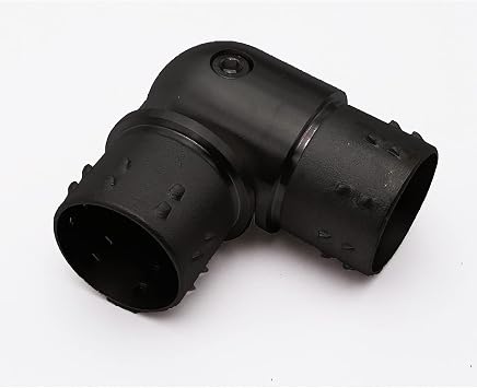 Stainless Steel 316 [Marine Grade] Adjustable Flush Joiner Angel Elbow Connector for 2" OD 16 Gauge Round Tube Handrail Fitting Matt Black