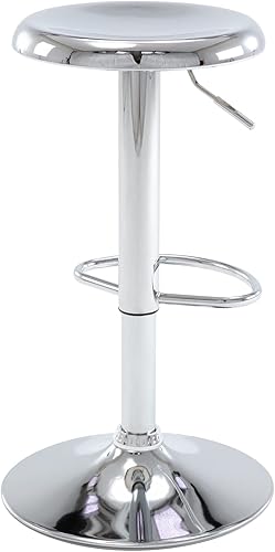 Miniatura 46 de Brage Living Taburete de bar ajustable, taburete de bar giratorio redondo de metal con elevador de aire, silla de bar de altura de mostrador sin