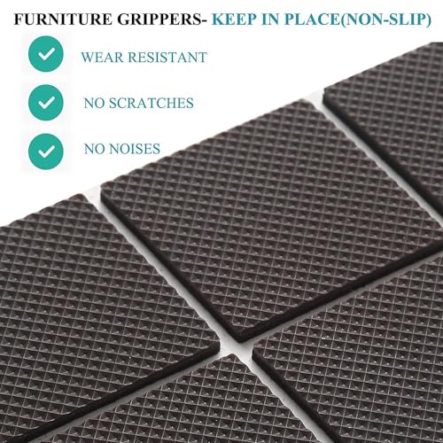 Image of 16Pcs Non Slip Furniture Pads for Chair Legs, Protection Cushion, Feet Grippers for Sofa Bed Dining Table, Floor Protection Bushes for Furniture Legs (Square)