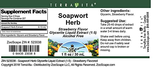 Miniatura 4 de Soapwort Hierba Glicerita Extracto Líquido (15) - Sabor Fresa (1 oz, ZIN 523038)