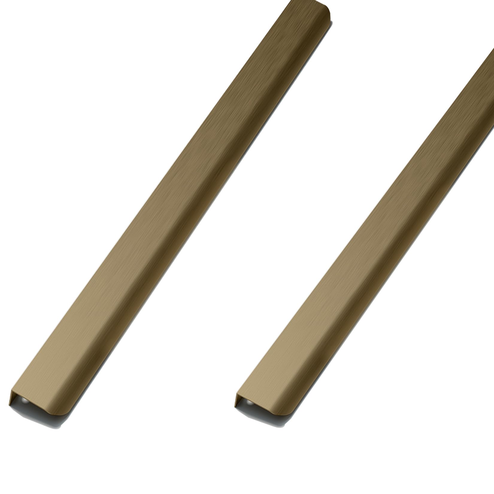 Fqflxy6589 Brushed Bronze 2 Packs Concealed Kitchen Cupboard Handles,Hidden Drawer Pulls,Finger Edge Pull Aluminum Alloy Cabinet Invisible Furniture Profile Door Knob For Wardrobe,Bathroom,Living Room (1500Mm,)
