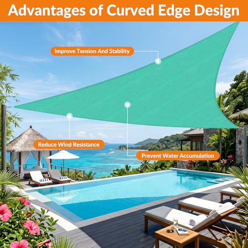 Image of KANAGAWA 20'X30' Sun Shade Sail Turquoise Curved Square Customizable