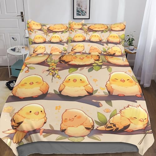 Parure de lit oiseau jaune pour transformer votre chambre en un cocon de nature lumineux