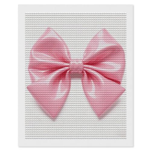 Kit de peinture diamant 5D nœud rose maccbn 40x40 cm pour adultes avec outils