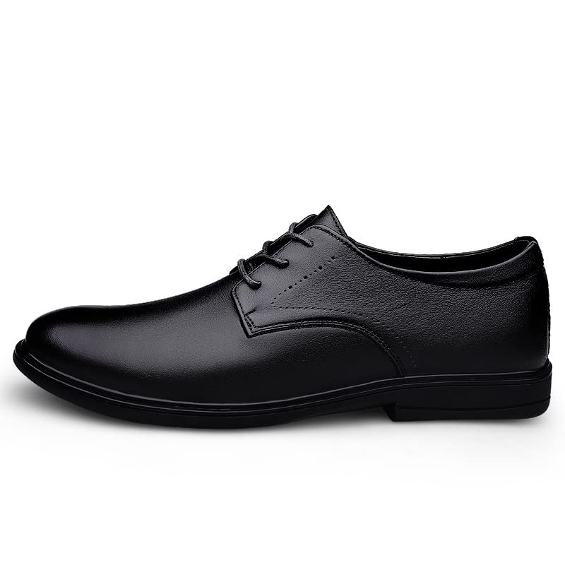 Shoes Dress Oxford for Men Lace Up Round Burnished Toe Faux Leather Derby Shoes Rubber Sole Anti-Slip Slip Resistant Block Heel Non Slip Party3