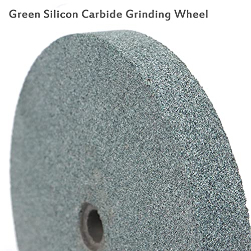 Image of 6 Inch Bench Grinder Grinding Wheel & Wire Wheel Brush with 1 /2'' Arbor, 60 Grit Silicon Carbide Bench Grinding Wheel for Bench Grinder,for Drill Bits, Blades and Knifes Cleaning Polishing Sharpening