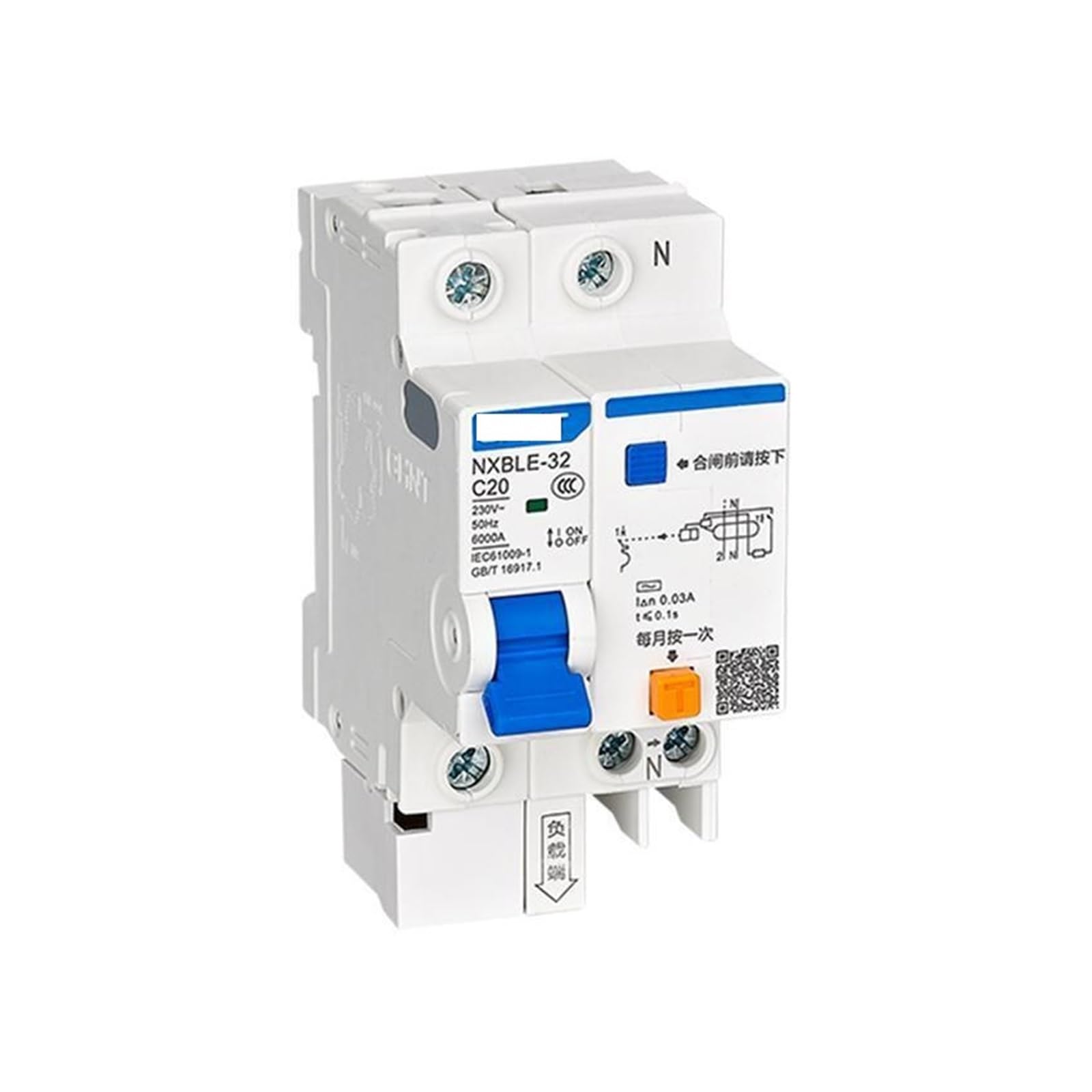 Disjoncteur de fuite NXBLE-32 1P+N C16 100mA pour la protection des circuits électriques
