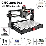 Mostics CNC 3018 Pro with 5.5W laser module CNC Laser engraver CNC carving machine PCB PVC Wood router Milling machine CNC Laser engraving machine XYZ:300x180x45 (CNC 3018 Pro, with 5.5W laser module)
