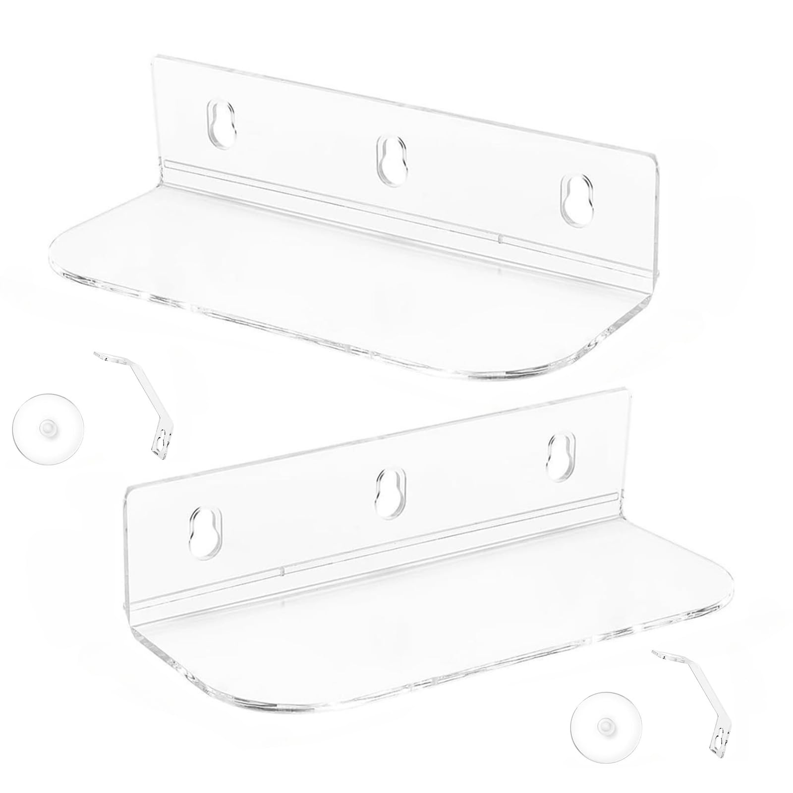 Yhplxyuus Of 2 Sturdy Indoor Plant Shelf Acrylic Window Sill Extension with Suction Cups for Succulents and Herbed Gardens Plant Holder