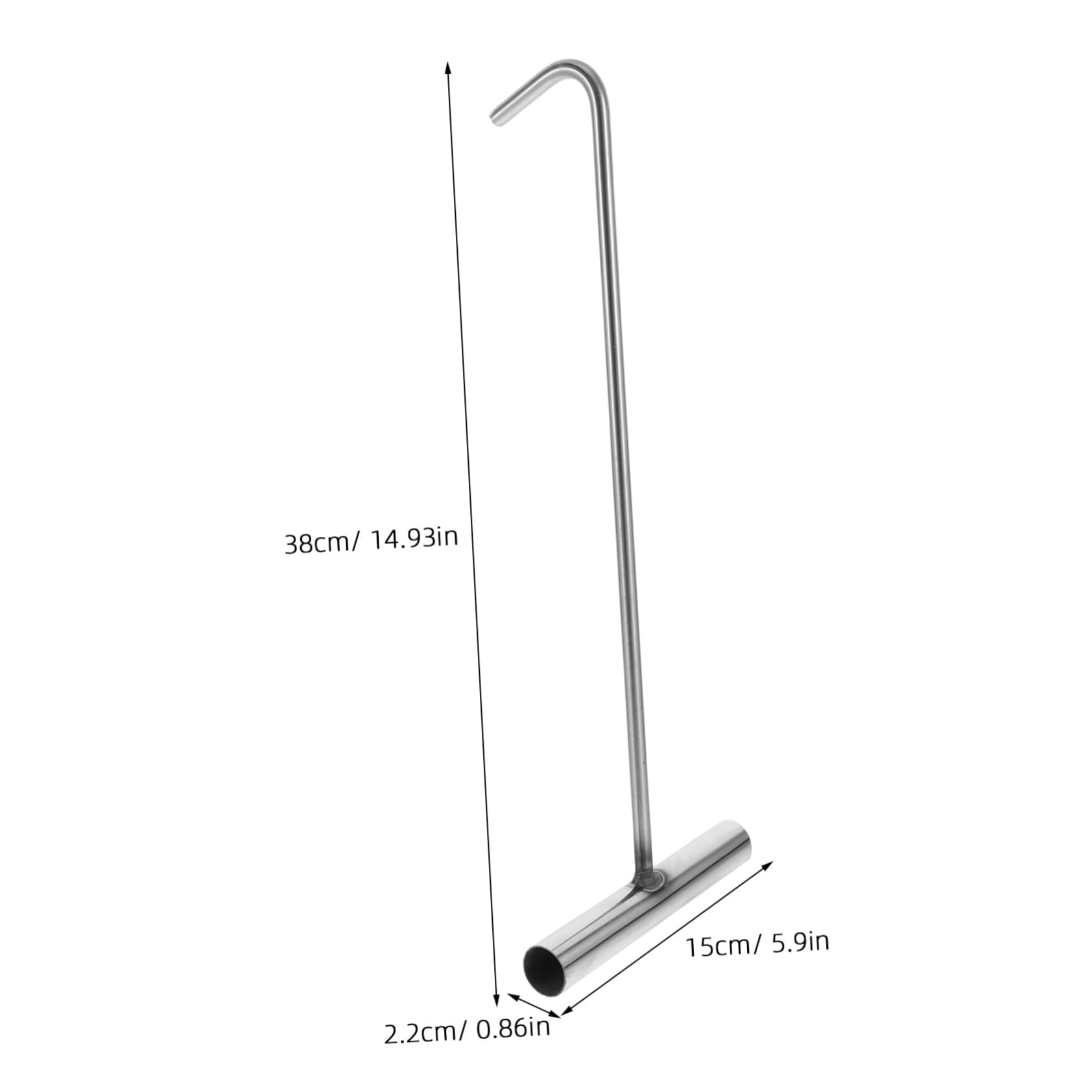 TIDTALEO 38cm Stainless Steel Manhole Cover Pulling Tool Multiuse Lifting Hook T-Shape Handy Cover Lifter