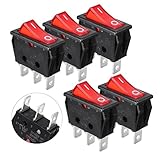 uxcell® 5 Pcs 2 Pin SPST On/Off Rocker Switch AC 16A/250V 20A/125V