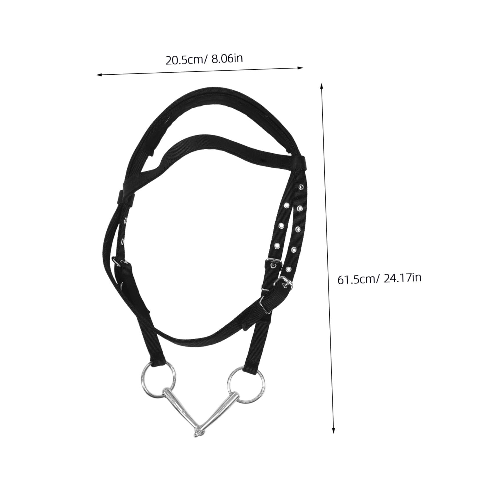 Cavezza in Nylon per Cavalli Giovani e Piccoli Design Ergonomico per Esperienza di Equitazione Sicura, Colore Nero, per Addestramento e Monta