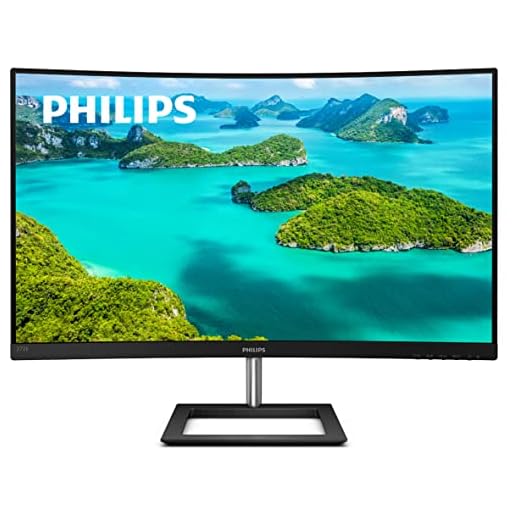 Philips 272E1CA 27" Curved Frameless Monitor, Full HD 1080P, 100% sRGB, Adaptive-Sync, Speakers, VESA, 4Yr Advance Replacement Warranty