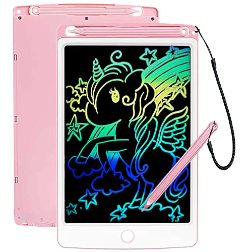 ScriMemo Jouet Enfant Fille 2 3 4 5 6 Ans Cadeau, Ardoise Magique Tablette D'écriture LCD 8,5 Pouces, Cadeau d'anniversaire Noël pourJouet Fille Enfants 3 4 5 6 + Ans (Rose) Cover