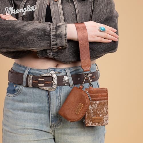 Image of Wrangler Keychain Wristlet Wallets for Women Western Dual Pouch Wristlet Credit Card Holder Wallet