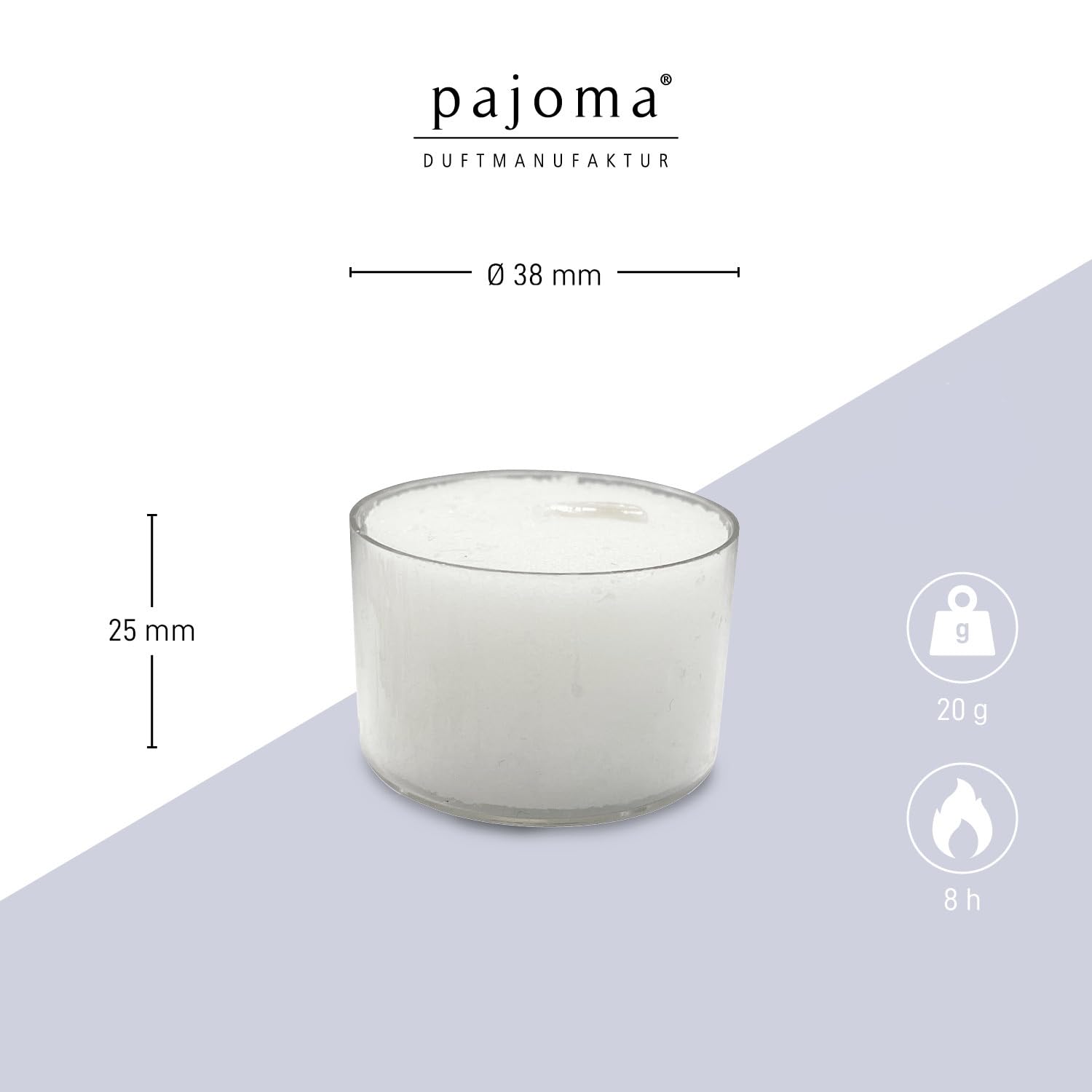 Pajoma Lot De 300 Bougies Chauffe-Plat Blanches Non Parfumées – 8 Heures De Combustion – 38x25mm – Idéales Pour Mariage, Restaurant, Décoration, Ambiance Zen