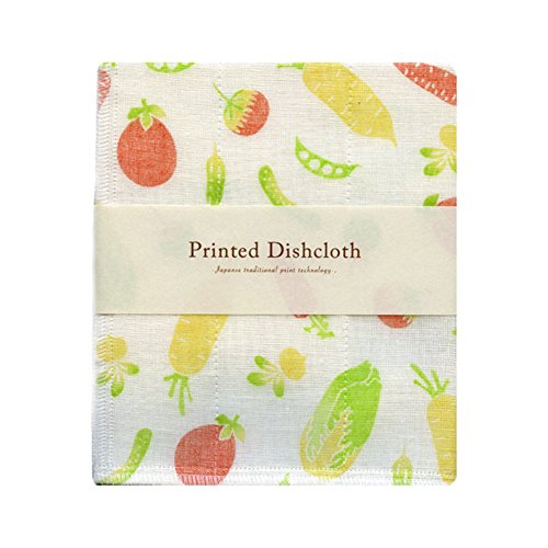 Nawrap Printed Dishcloth, Fruits & Veggies Print, Made in Japan