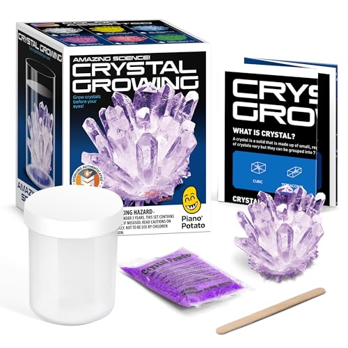 EDUMAN Crystal Growing Kit for Kids - Experiment Kit with Crystal Powder Grow Your Own Crystals STEM Craft Kit as Gift for Boys and Girls (Purple)