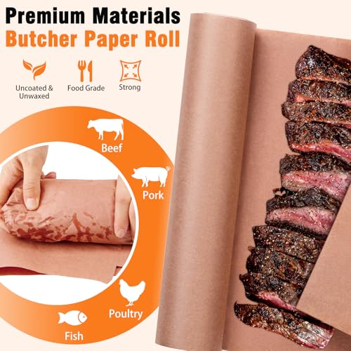 Image of 21in BBQ Blanket for Resting Meat with Butcher Paper Roll, Insulated Bag for Turkey /Beef /Brisket /Pork Shoulder, Kitchen /Party /Picnic /Camping Accessories, Anniversary Birthday Gift for Men