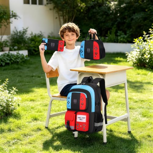 Image of 3PCS Boys Backpack for School Kids Schoolbag Teens Book Bag | Teen Boys Elementary Middle School Backpack College Student Bookbag with lunch box Children Waterproof Laptop Bag