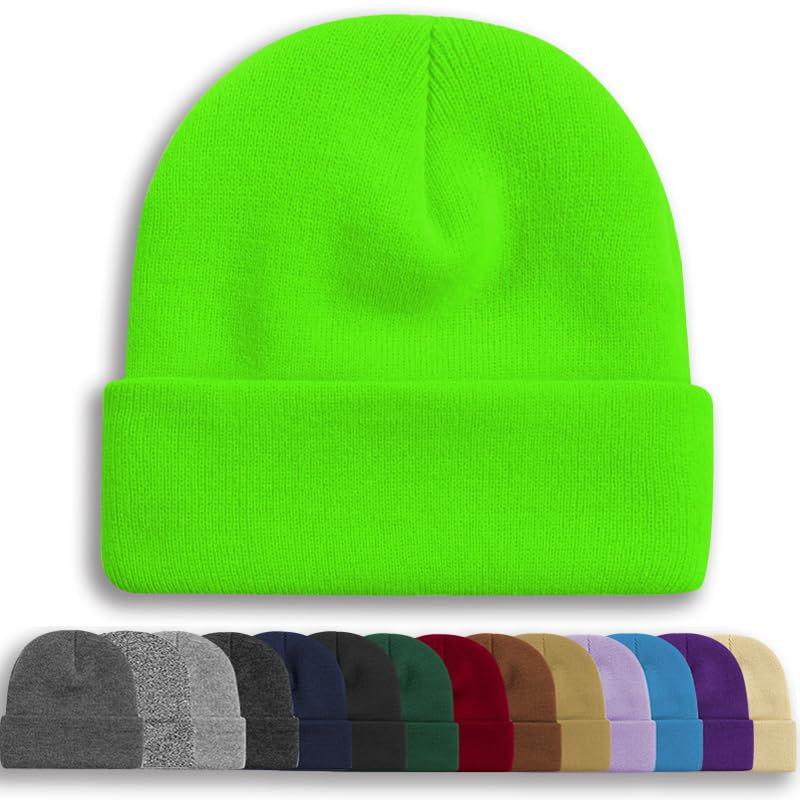 Image of Rosoz Unisex Beanie Winter Knitted Skull Cuffed Soft Warm Hat for Men /Women Slouchy Ski Watch Cap