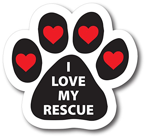 Magnet Me Up I Love My Rescue Pawprint Car Magnet Paw Print Auto Truck Decal Magnet