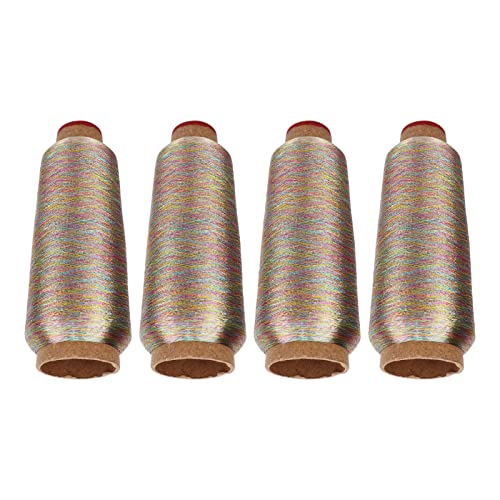 4 hilos para máquina de coser, hilo de bordado de poliéster, total 3000 yardas, amigable con la piel, para uso doméstico con carrete plástico miniatura 3