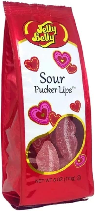 Seasonal Sour Pucker Lips Valentine Day's Gummy Candy Gift Bag - 6 Oz