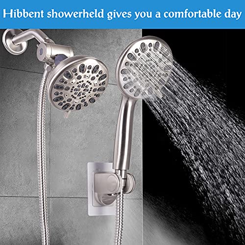 High Pressure Shower Head Rainfall Combo With Handheld Shower Head, 5-Inch Face 7-Spray, 3-Way Water Diverter, Adhesive Shower Head Holder, 7-Setting Hand Held Shower Heads With Hose Brushed Nickel #TOP5