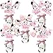 Cheereveal 24 Pieces Cow Centerpieces for Tables Baby Shower, Cow Theme Table Toppers, Cow Baby Shower Centerpieces Decorations Girl for Farm Animal Birthday Party Supplies